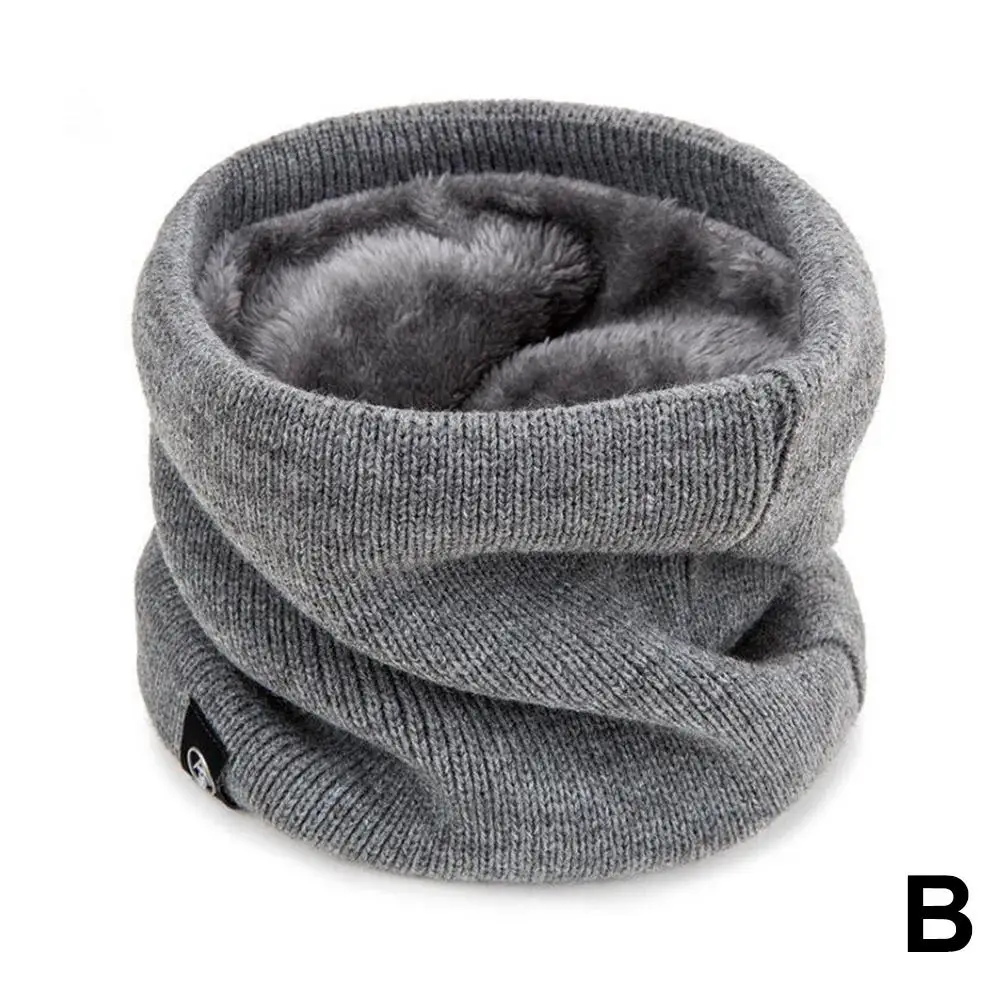 New Fashion Women Knitted Scarf Solid Cashmer Like Men Snood Thick Neck Unisex Scarfs Warm Scarves Lady Fur Wool Winte Q0D0