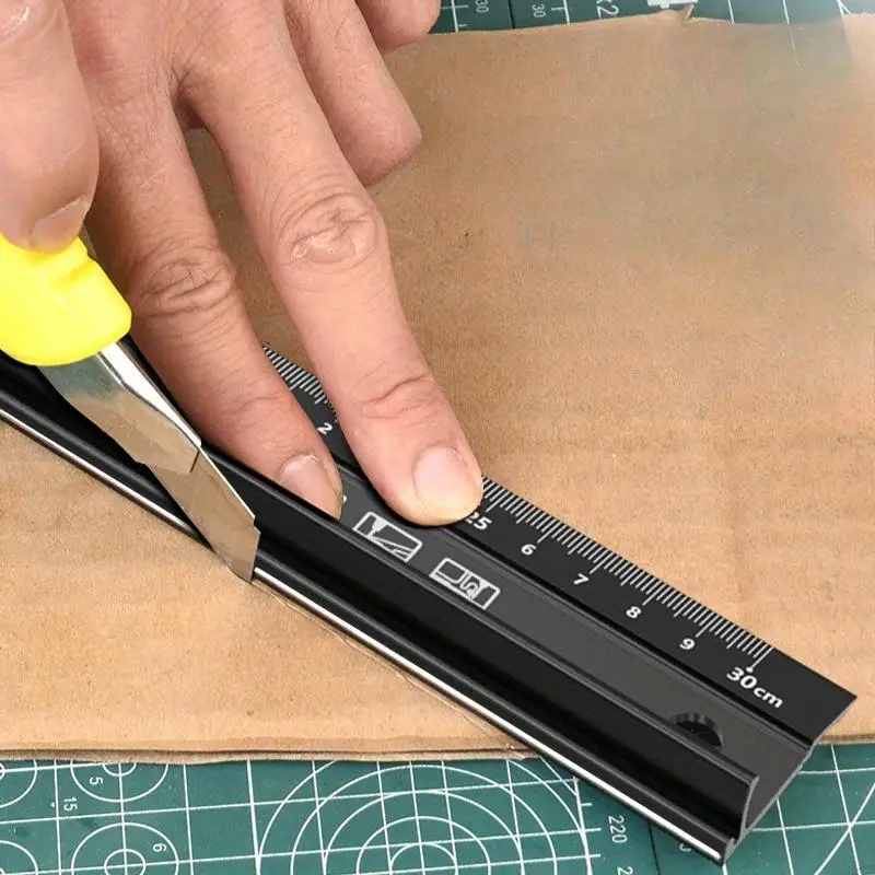 1PC Aluminum Alloy Multifunctional Protective Straight Ruler