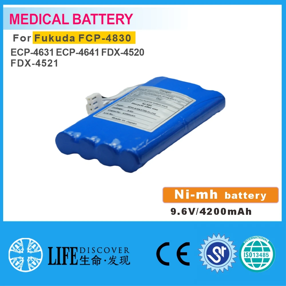 

NI-MH battery 9.6V 4200mAh Fukuda FCP-4830 ECP-4631 ECP-4641 FDX-4520 FDX-4521 EKG machine