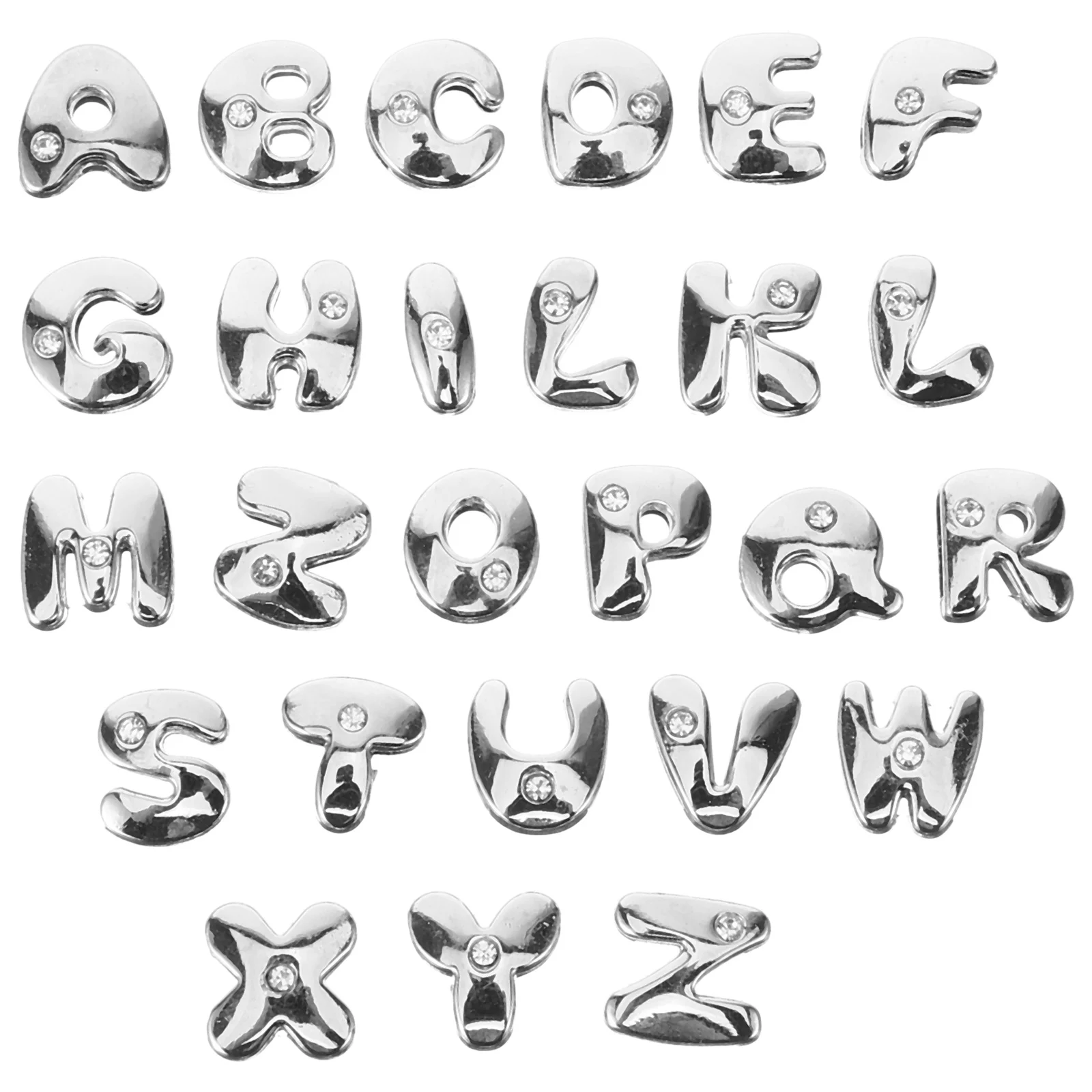 

26Pcs English Letter Beads DIY Jewelry Alloy Charm Flatback Ball for Bracelet Necklace Earring Craft Making Flatback Ball Charm