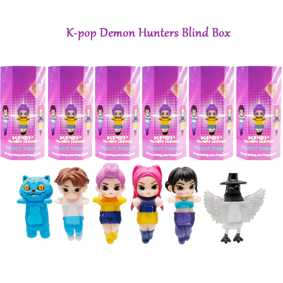 K-pop Demon Hunters Mini figure da collezione Scatola cieca Derpy Tiger Rumi Mira Zoey Sussy Doll Fan Gift Regali di compleanno di Natale