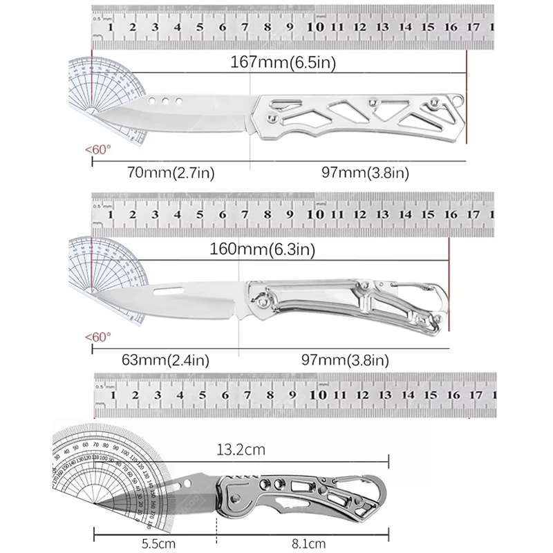 WXCOO Stainless Steel Folding Knife Forged Meat Cleaver Portable Pocket Knife Universal Kitchen Knives Slicing Cutting Knife image 6