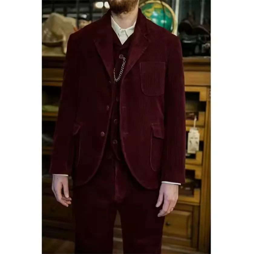 بدلة رجالية ثلاث قطع عالية الجودة سروال قصير للرجال سترة رياضية كلاسيكية بقصة ضيقة مكونة من 3 قطع بدلة مصممة ملابس عمل غير رسمية