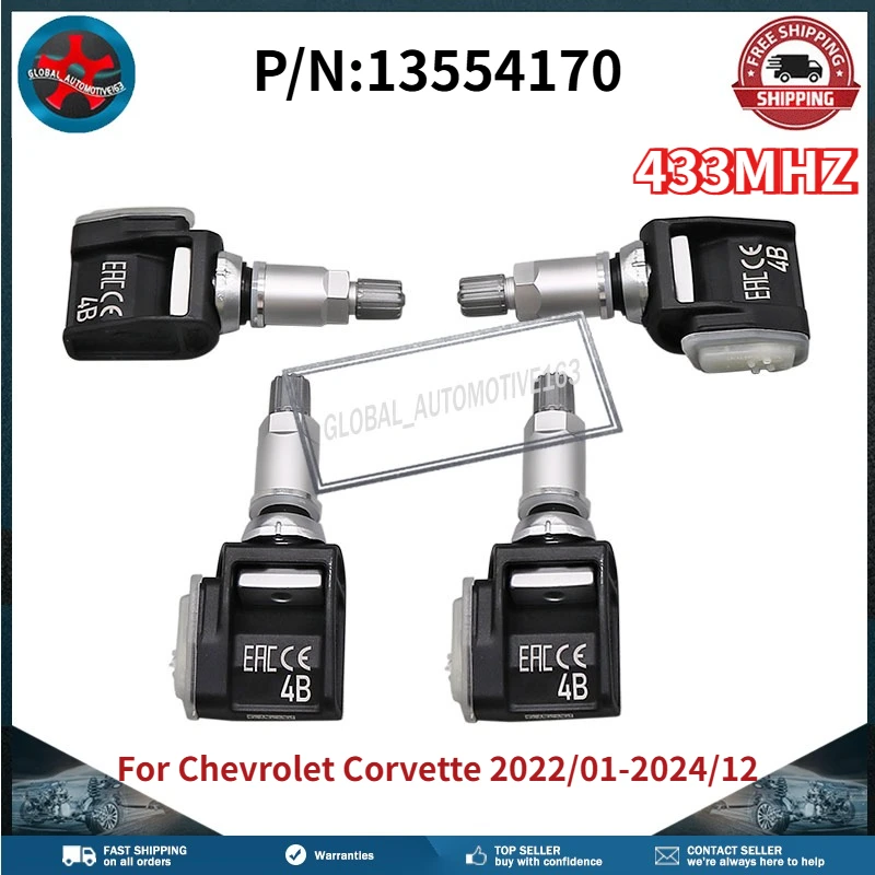 

13554170 Tire Pressure Monitoring Sensor 433MHZ TPMS For Chevrolet Corvette 2022.01-2024.12