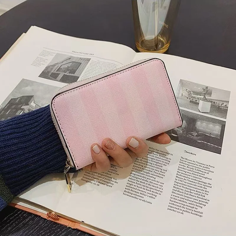 Luxus Designer Gestreifte Kartentasche Modemarke Damen Schwarze Geldbörse Kleine Damen Clutch Tasche Kartenhalter Mädchen stilvolle Tasche