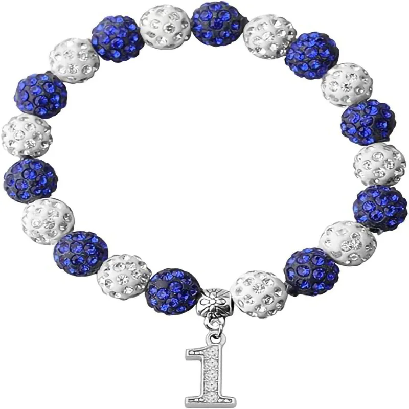 10Mm clay rhinestone bracelet digital pendant elastic rope bracelet sports competitive bracelet jewelry