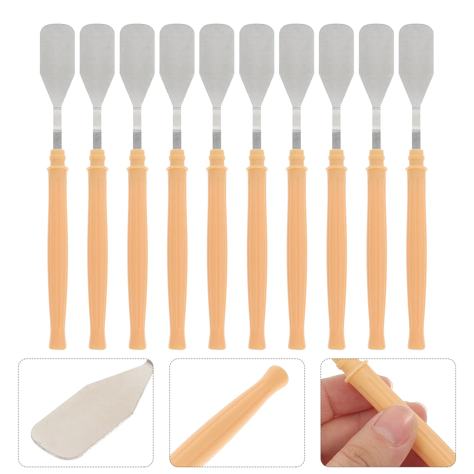 10 Pcs Tool Palette Knife Tools Color Mixing Accessory Stainless Steel Paints