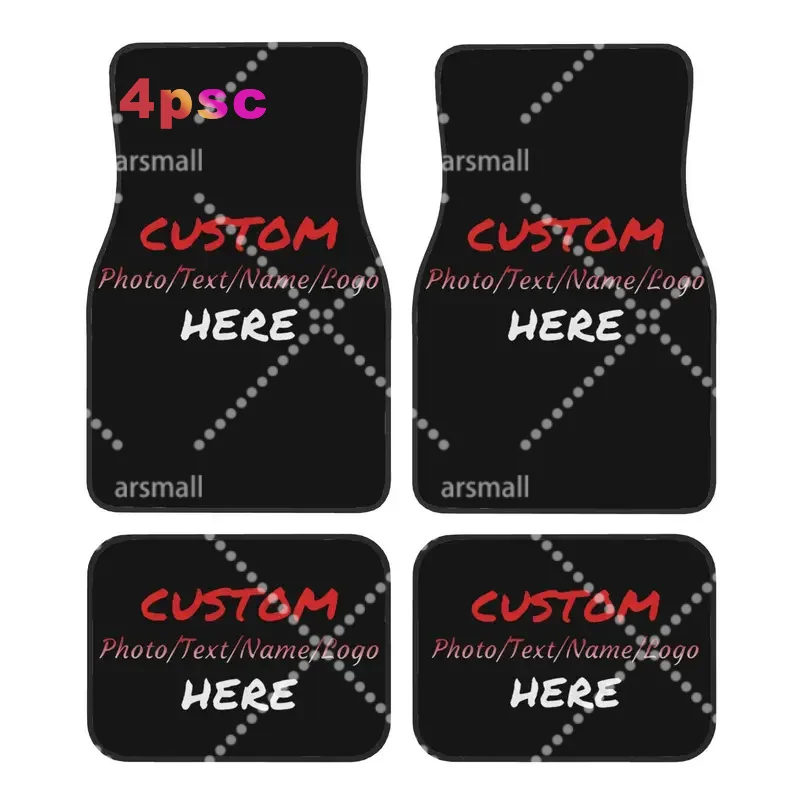 Crystal Velvet Car Floor Mats 4 Pcs Custom Fit With Your Customized Image Name Text Universal Car Front Rear Carpets Foot Mats
