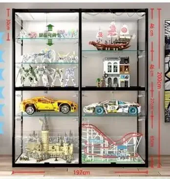 Display Cabinet Gift Toy Shelf Dustproof Household Transparent Glass Display Cabinet Hand-made Animation Model Display Cabi