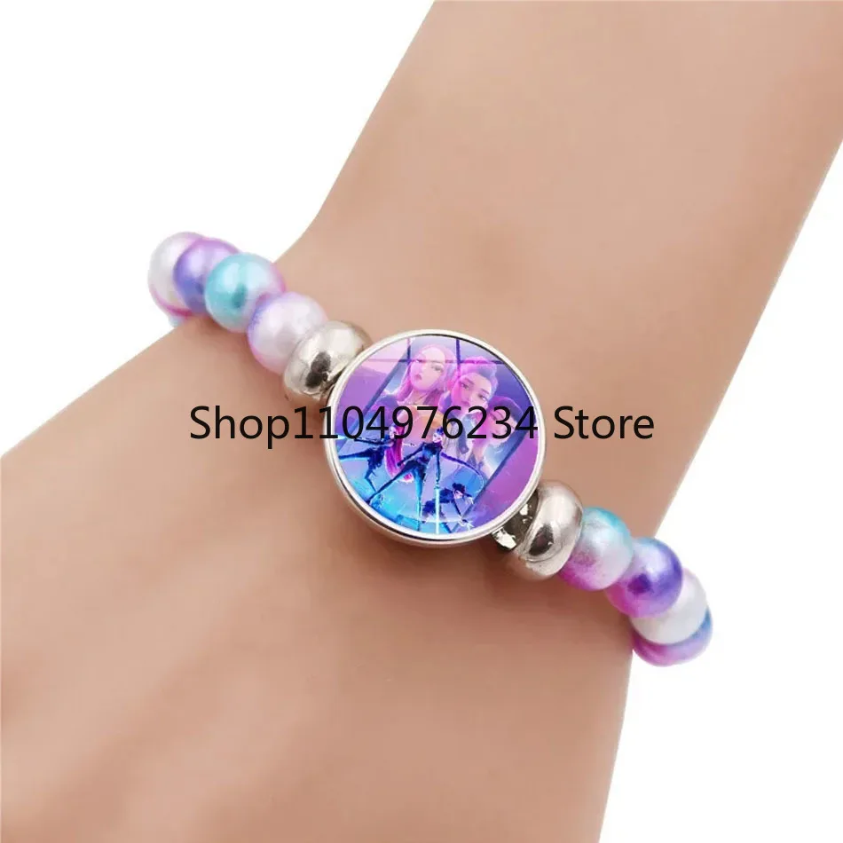 2025 K-Pop شيطان الصيادين اليدوية الزجاج حبة سوار Huntr-x رومي زوي ميرا أساور للجنسين مجوهرات اكسسوارات المشجعين هدية