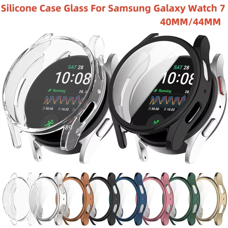 

Чехол с покрытием из ТПУ для Samsung Galaxy Watch 7, 40 мм, 44 мм, полноэкранная защита, аксессуары, универсальный чехол для часов Galaxy Watch 7
