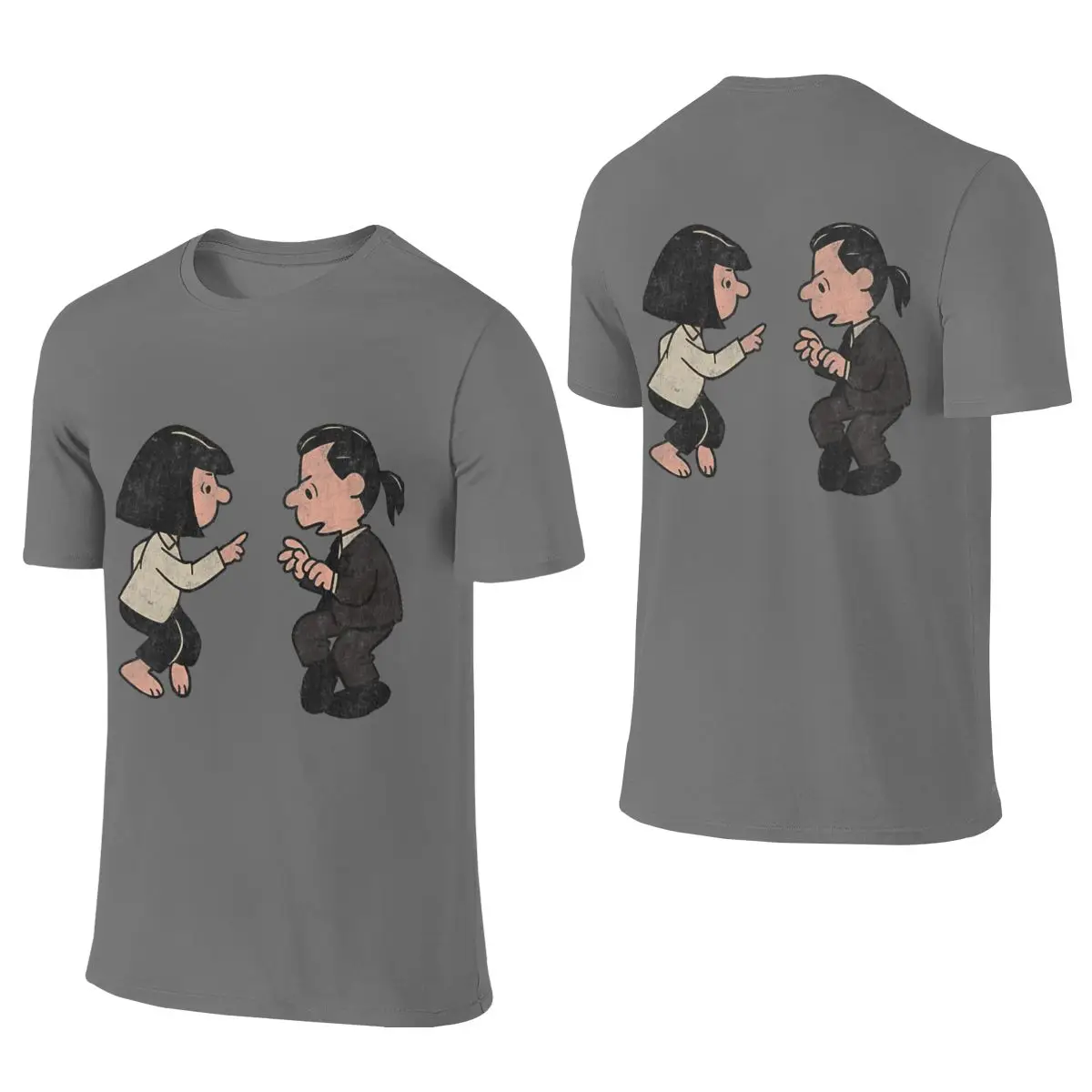Pulp Fiction Dance Slightly Wide Reversible T-shirt Hong Kong Retro Travel Must-Have Short Sleeve