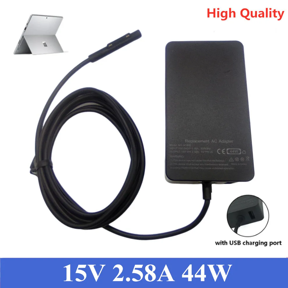 

15V 2.58A 44W AC Charger For Microsoft Surface Pro3 Pro4 Pro5 Pro6 Laptop1\2 Power Adapter 1796 1769 1800 5V 1A With USB C