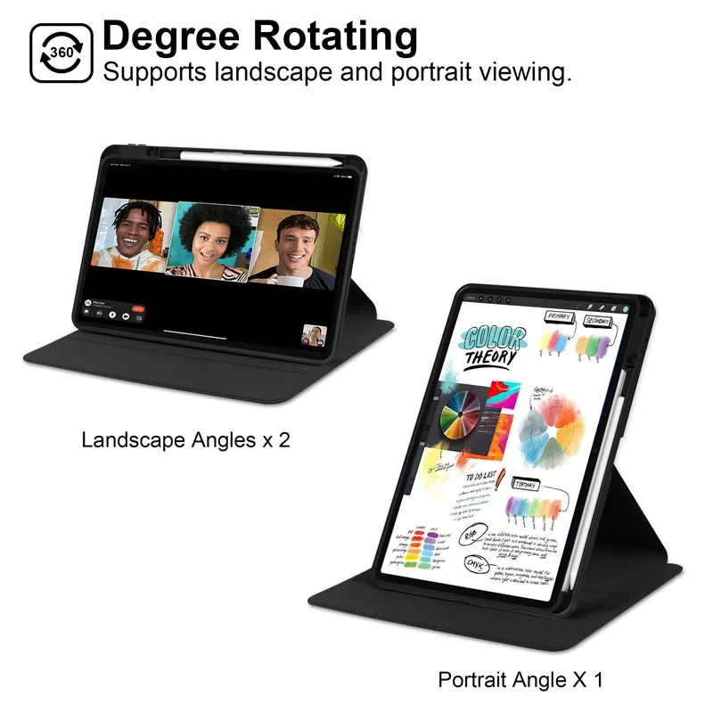 

Rotation Stand Case For Xiaomi Mi Pad 8 7 6 5 Pro for Redmi Pad2 SE 11 12.1 inch Tablet Case Clear Transparent Acrylic Cover