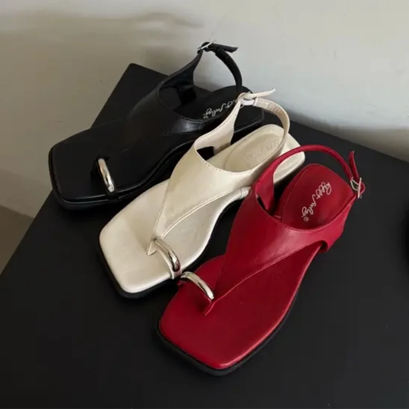 

Flats Women's Sandals Clip Toe Casual Shoes Slingback Slippers 2025 Fashion Slides New Trend Beach Flip Flops Mujer De Sandalias