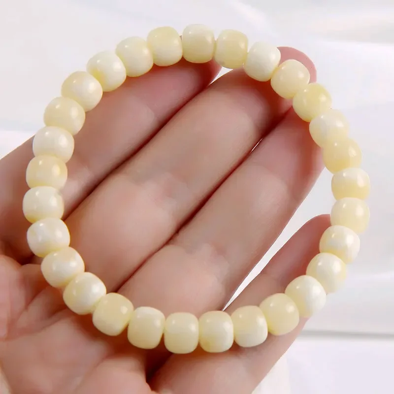 Natural Amber Bracelet Men Women Healing Gemstone Fine Jewelry Genuine Baltic Amber Bracelets Barrel Beads Old Beeswax Bangles