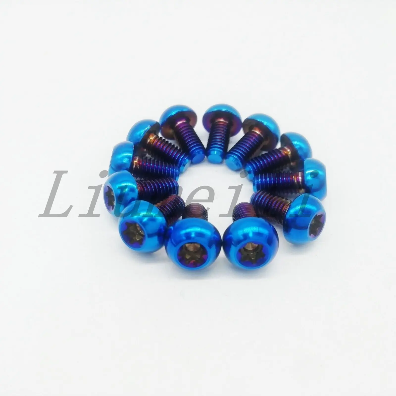 Liumeili M5x10mm Titanium Ti Mountain Cycling Bike Disc Rotor Bolt Torx T25 Button Head 12pcs/lot