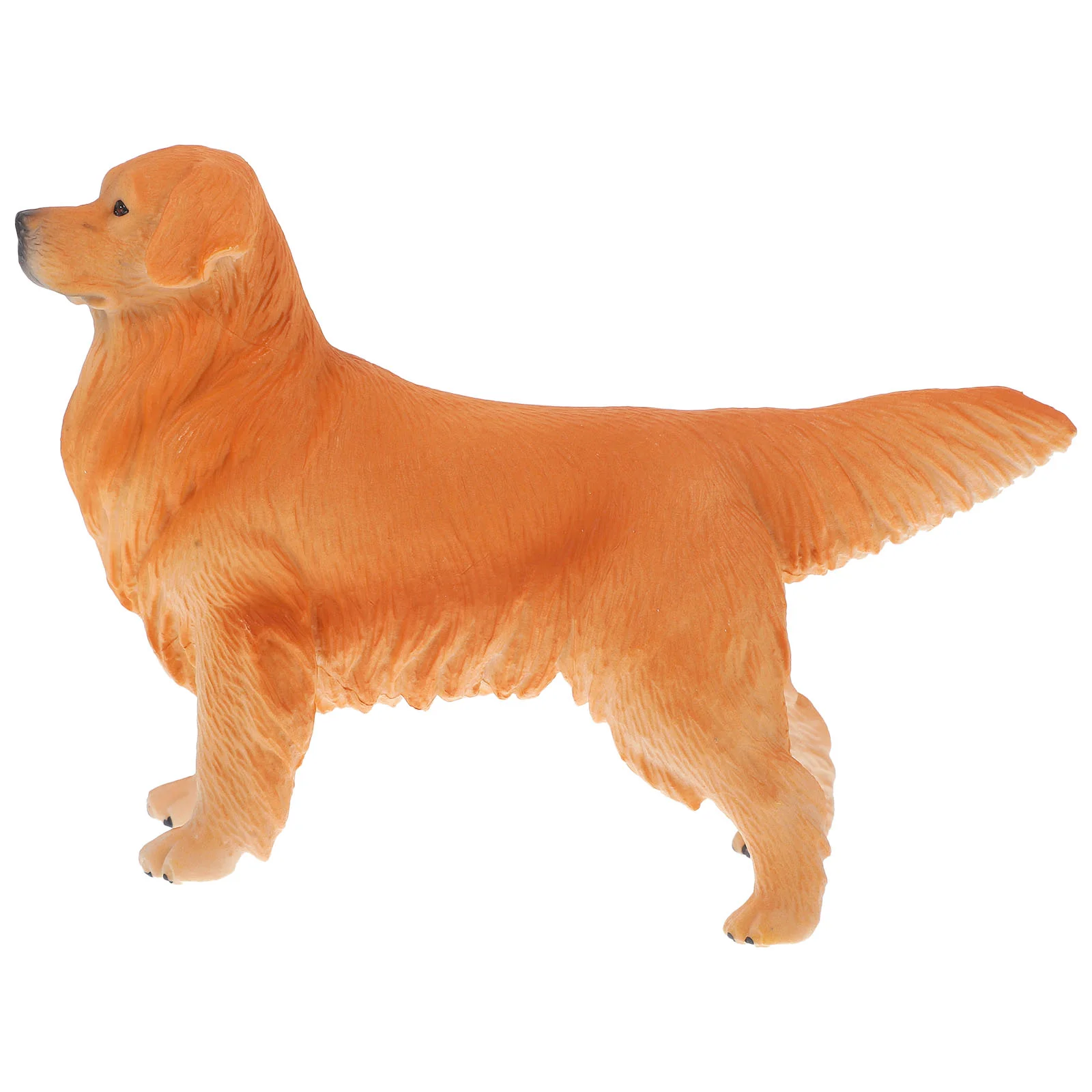 Golden Retriever Ornament Kids Toy Animal Model Solid Brown Plastic Simulation Figure