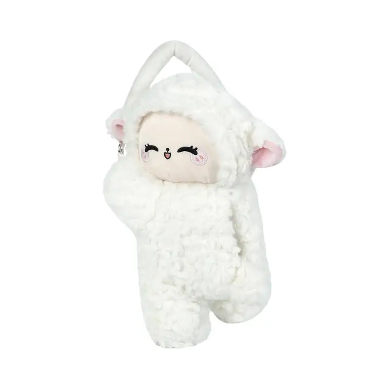

Cartoon Car Tissue Holder Sheep Zippered Tissue Dispenser Cartoon Animal Napkin Holder White Tissue Holder For Travel Commuting