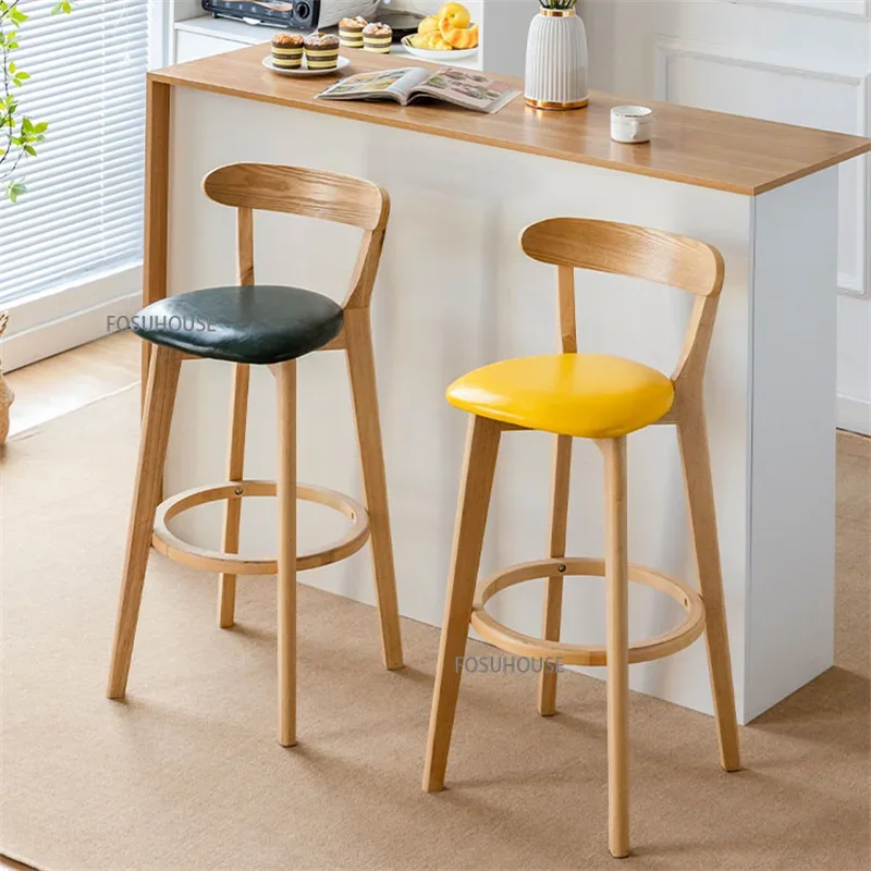 American Light luxury Bar Stool for Kitchen Furniture Creative Bar Table Chair High Feet Backrest Stool Front Desk Counter Stool