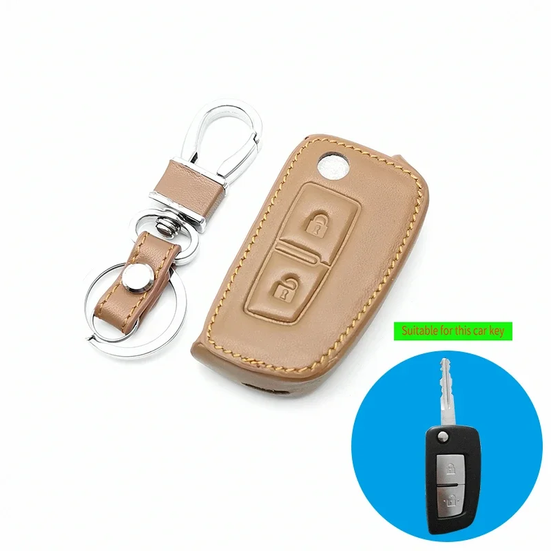 2 button Leather Remote Car Fob Key Shell Case Cover For Nissan X Trail-Juke Qashqai Micra Pulsar 2014 2015 2016 2017 2018