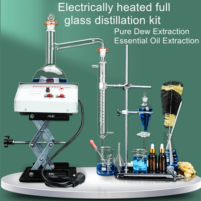 

All Glass Distillation UnitElectrically Heated Pure Nectar DistillationEssential Oil ExtractionChemical Laboratory Unit