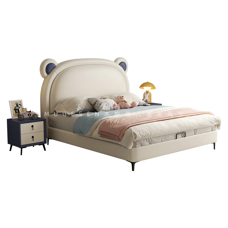 Modern Luxury Bedroom Furniture Soft Up-holstered Beds Super Single king Size Children's Double Bed Frame with Storage Design