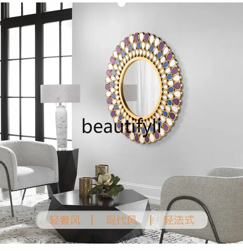 

Nordic light luxury cosmetic mirror wall-mounted living room entrance decoration creative personalized dressing