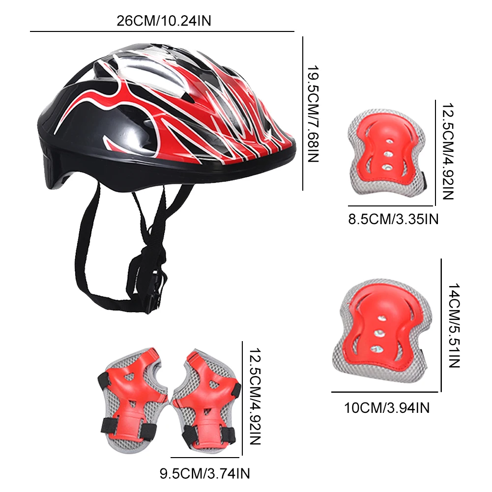 Kids Safety Helmet Knee Elbow Pad Set Kids Protective Gear Set for Bicycle Cycling Skateboard Scooter Skating Wrist Head Guards