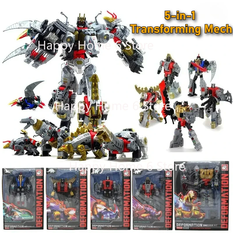 

5IN1 BPF ABS Model Transformation G1 Robot Toy Dinoking Volcanicus Grimlock Slag Sludge Snarl Swoop Slash Dinobots Action Figure