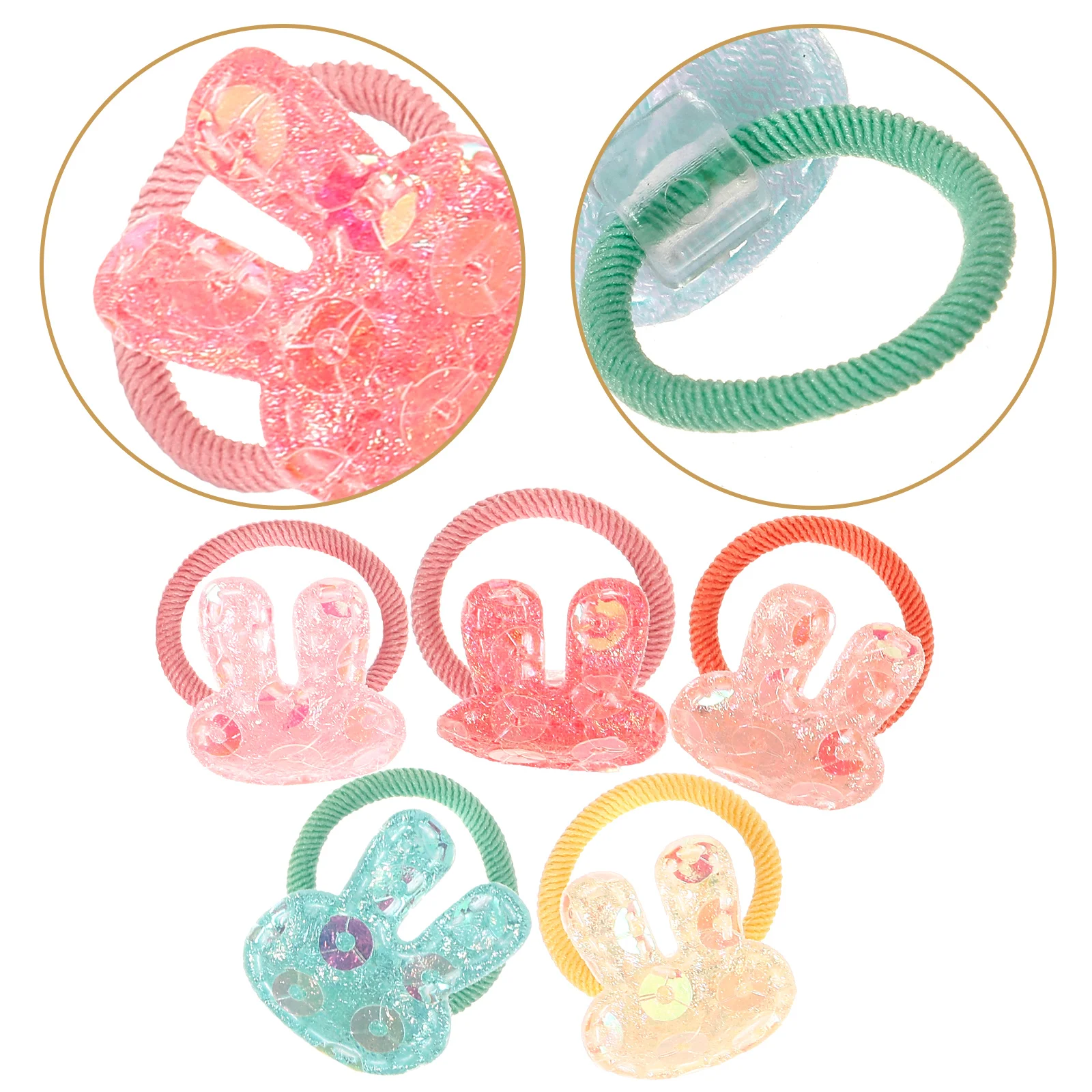 

10Pcs Bunny Hair Ties for Dog Puppy Elastic Hairbands Cartoon Hair Ropes Hair Decoration