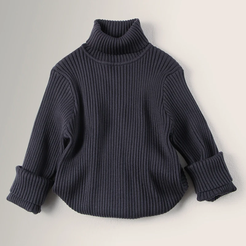 Autum Baby Boys Girls Sweaters Turtleneck Solid New Baby Kids Sweaters Soft Warm Long Sleeve Turtleneck Winter Sweaters Knitwear