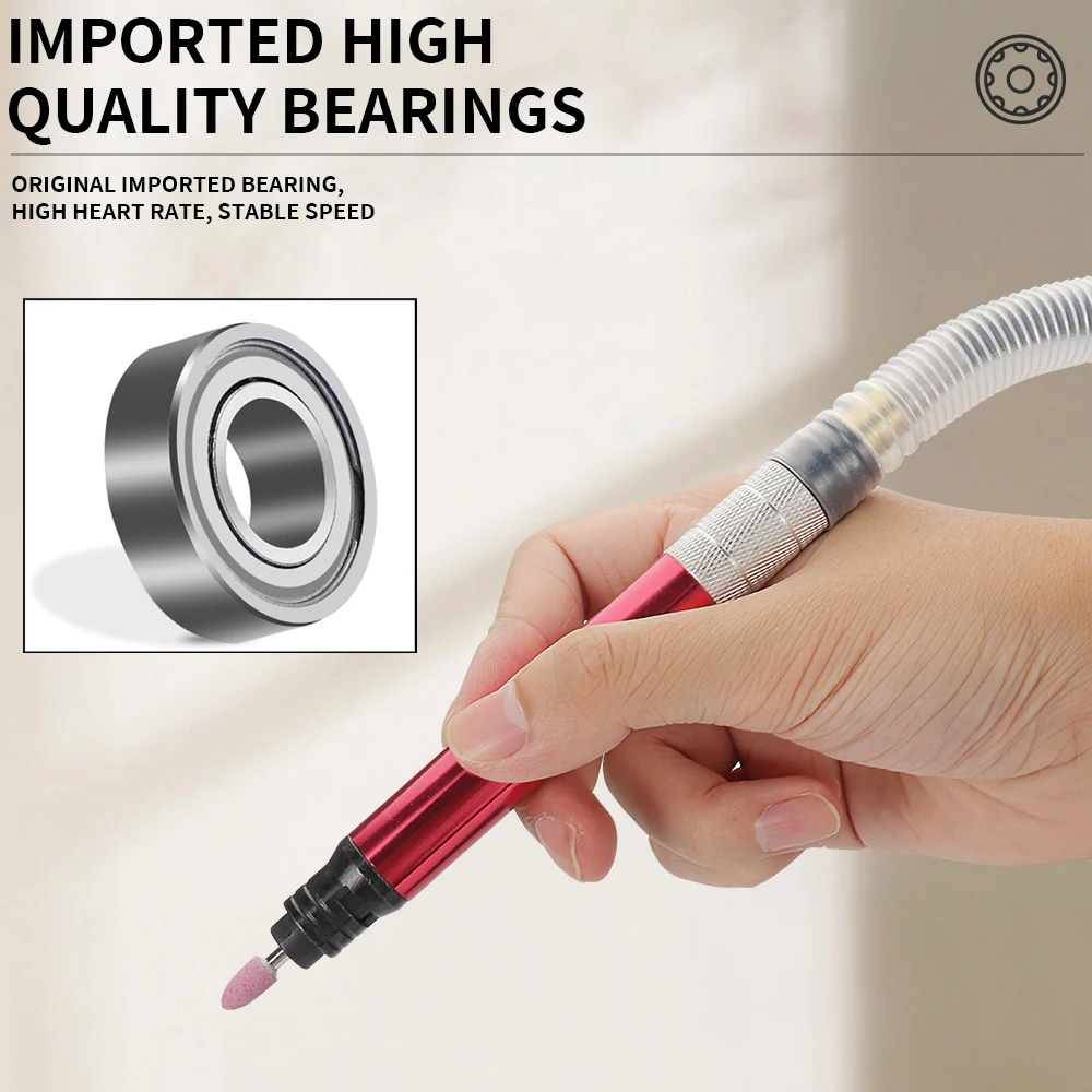 High-Speed Air Micro Die Grinder Kits 1/8‘’ Chuck Mini Pencil Polishing Engraving Tool Grinding Cutting Pneumatic Tools 65000rpm