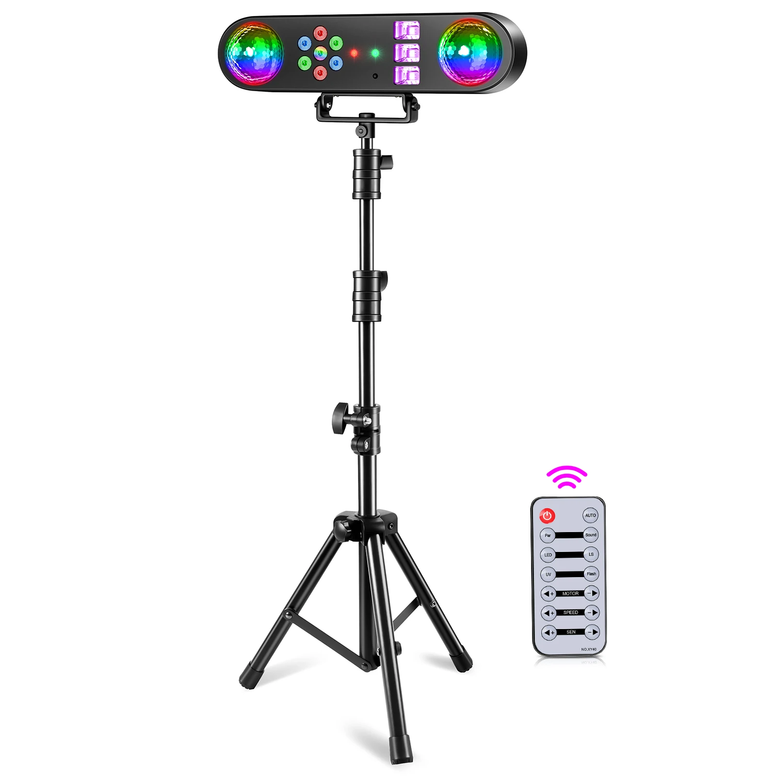 Mini Five-in-one Bracket Effect Light Mobile Stage Lighting Sound Control Remote Control for DJ Shows Concerts Parties Bars KTV