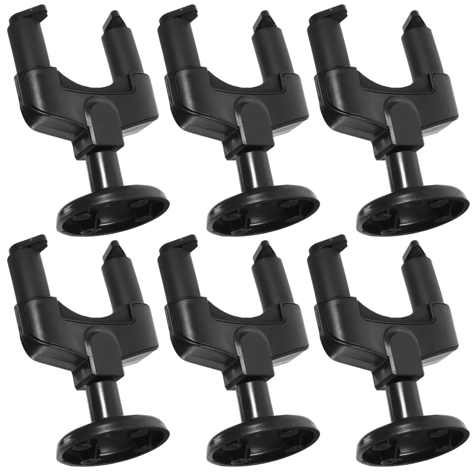 

6 PCS/Set Guitar Hanger Locking Hook Black Hooks for Hanging Electric Wall Holder Ukulele Mounts Hangers The Bass Stand