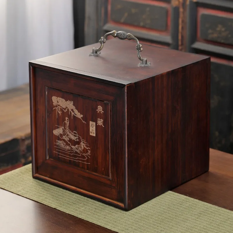 Nanzhu five-layer Pu'er tea cake box, tea cake packaging box, send leaders to elders, national tide style