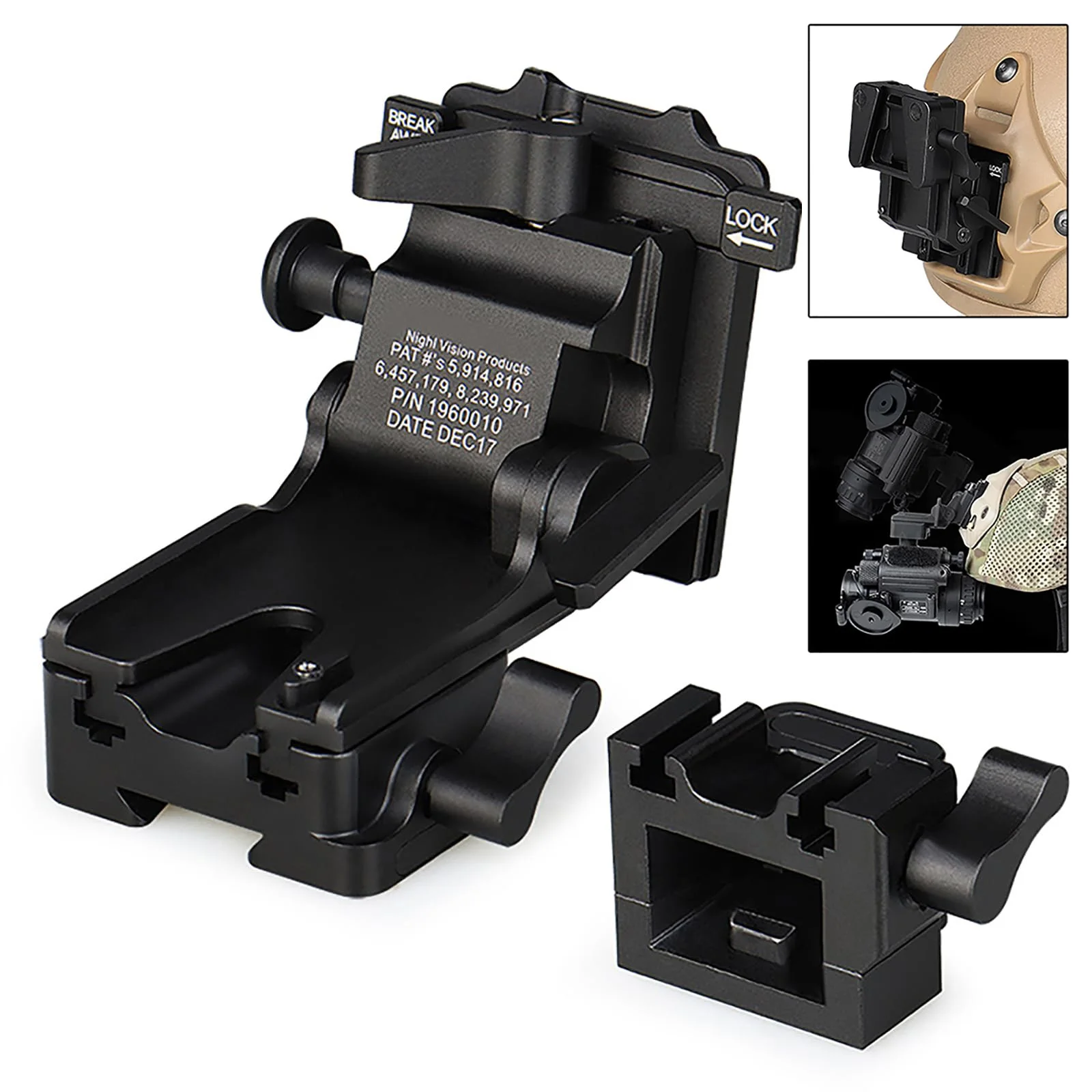 

Night Vision Goggle NVG Bracket, Metal Helmet Bracket, Modular Interface Design for PVS14/PVS18