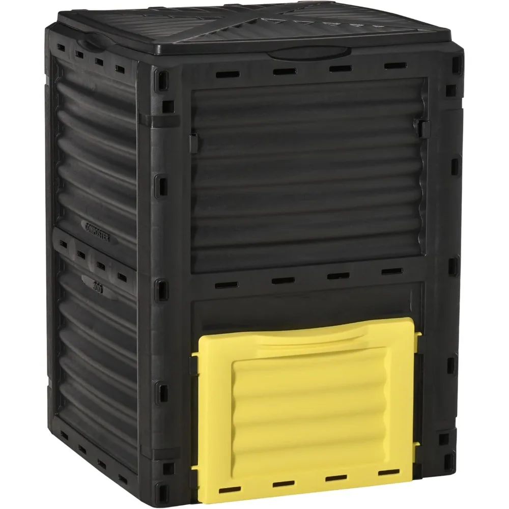 

Compost Bin 80 Gallon Outdoor Large Capacity Composter Fast Create Fertile Soil Aerating Box, Easy Assembly, Yellow