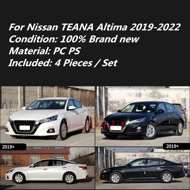 For Nissan TEANA Altima 2019-2022 Side Chrome Window Trim Car Cover Waterproof  Stainless Steel Parts Accessories Ventvisor