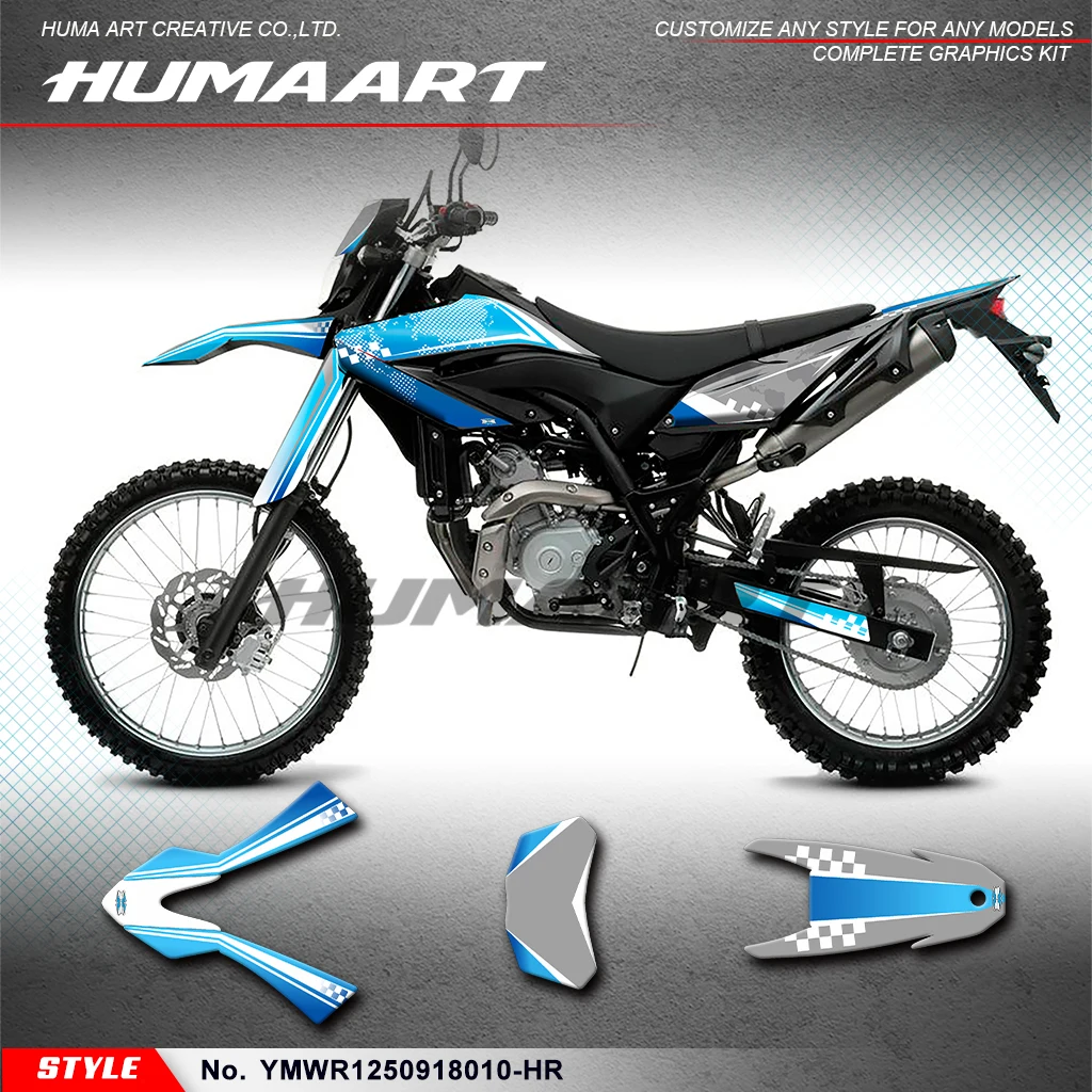 

HUMAART Adhesive Sticker Wrap Design for Yamaha WR125R WR125X WR125SM WR155R 09 10 11 12 13 14 15 16 17 18, YMWR1250918010-HR