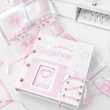 IMYY Kpop 아이돌 포토카드 거치대 사진 앨범, 4 그리드, 내부 페이지 바인더, 사진 수집 도서, 20 개 