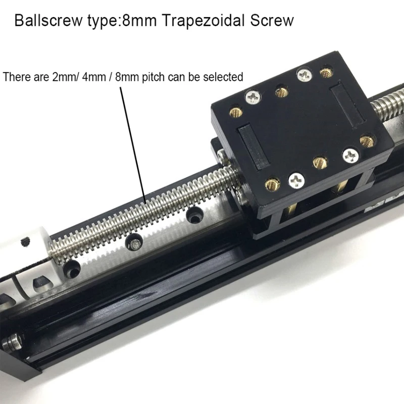 Imagem -04 - T-tipo Trilho de Mesa Deslizante Fase Linear Plataforma do Guia do Transporte Passo de 28 mm 50300 mm Motor Deslizante Nema17 Tb6600 Driver Kits