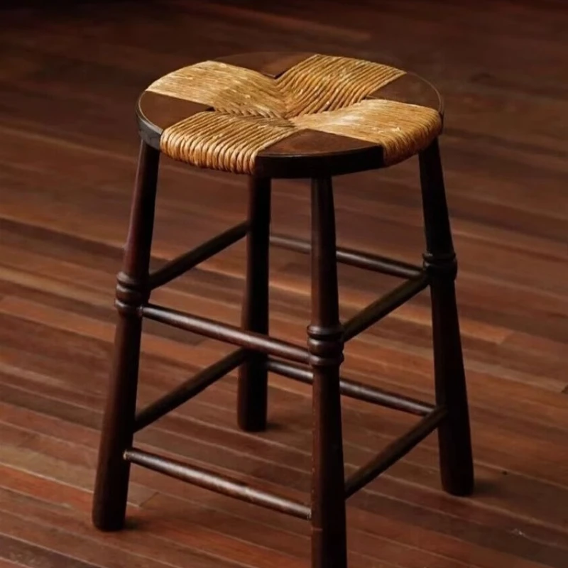 

Medieval rattan bar chair round chair surprise quiet wind rattan high stool bed and breakfast chair