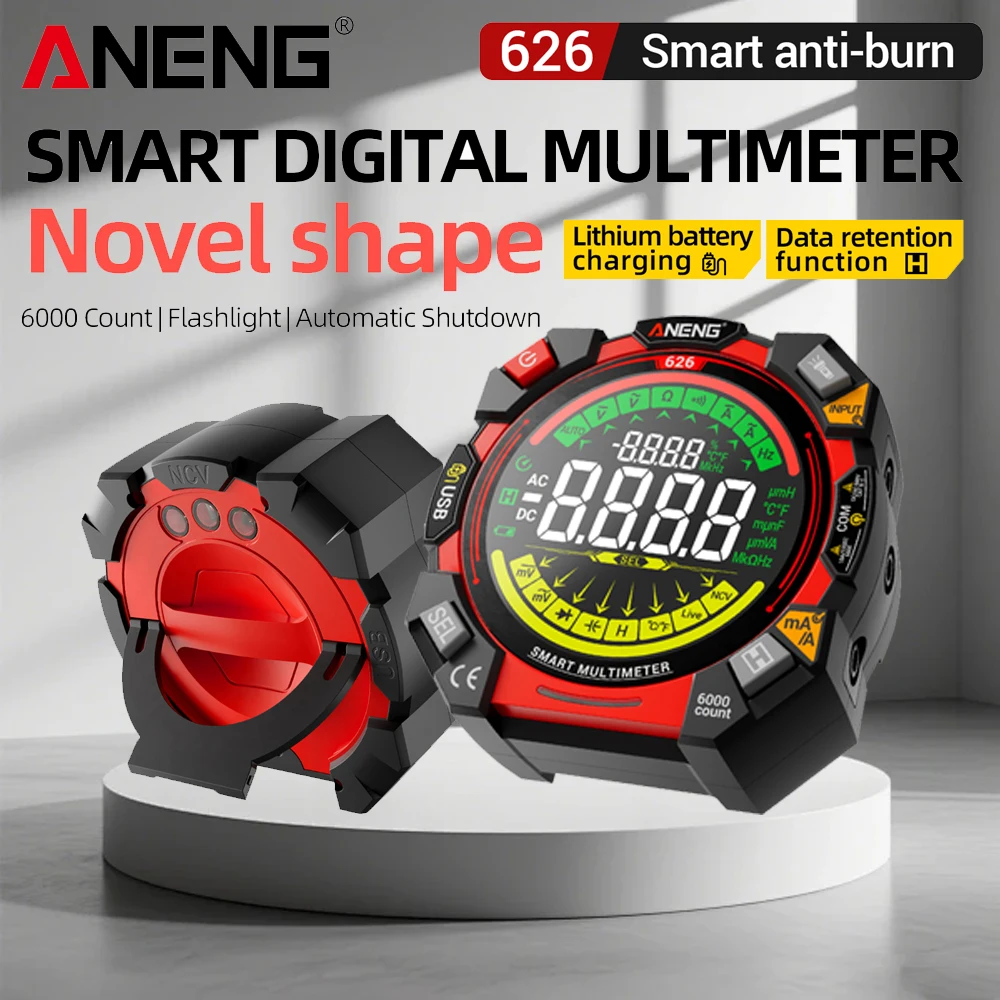 ANENG 626 Multimeter 6000 Counts Digital AC/DC Voltage Current Resistance Meter Lithium Battery Charging Multimetro Tester Tools