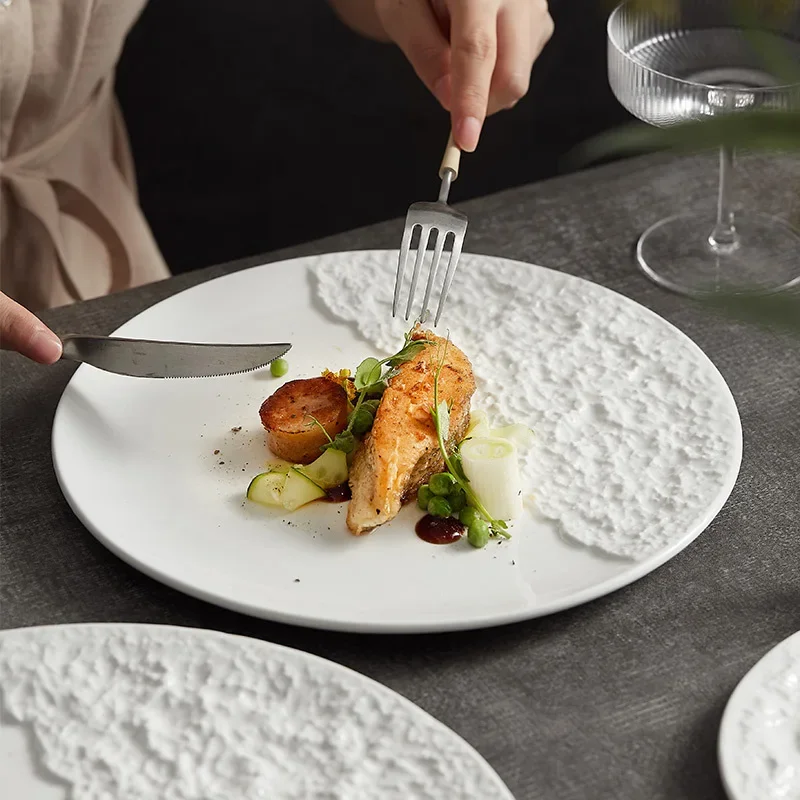 

Ceramic Steak Plate Creative Western Dining Dish Elegant Hotel Tableware Pasta Serving Plate