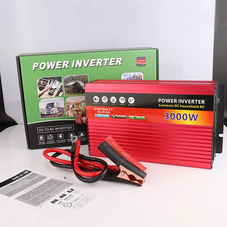 High quality Car Power Inverter 3000W DC12V/24V TO 220V AC Portable For SUV RV Truck Trailer Auto Accessories-Universal Socket