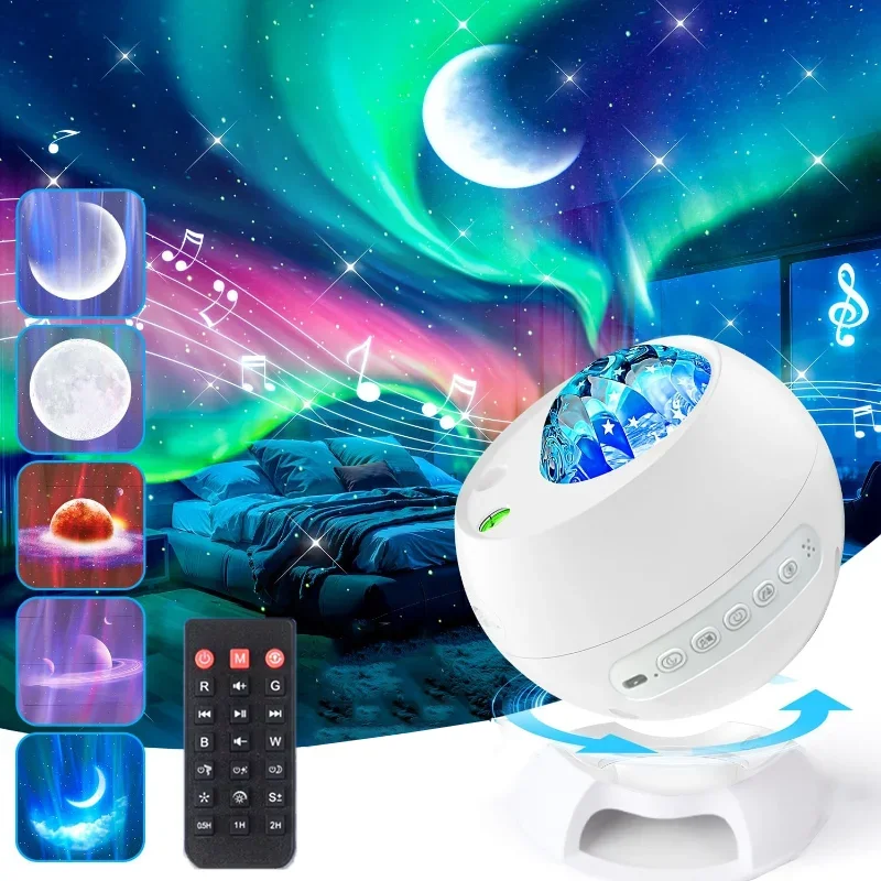 Northern Light Projector Aurora Galaxy Projection Lamps Starry Sky Star Projector For Children Room Moon Star Moon Lamp Kid Gift