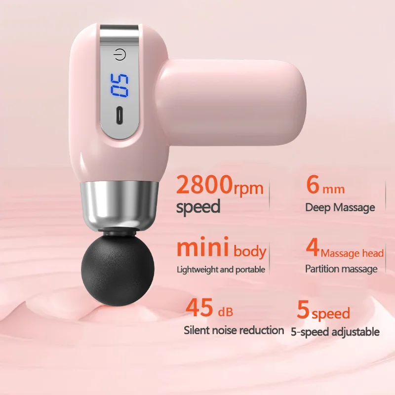 Mini Electric Muscle Massager Neck Back Cervical Legs Body Calf Portable Rechargeable Compression Vibrators Pistol Fascia Gun