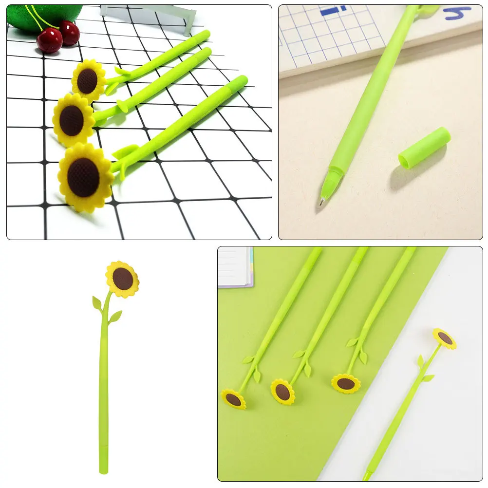 

6 шт., нейтральные ручки с подсолнухом, удобная ручка, простые в использовании, тонкие ручки для письма для студентов, сувениры для офисной вечеринки