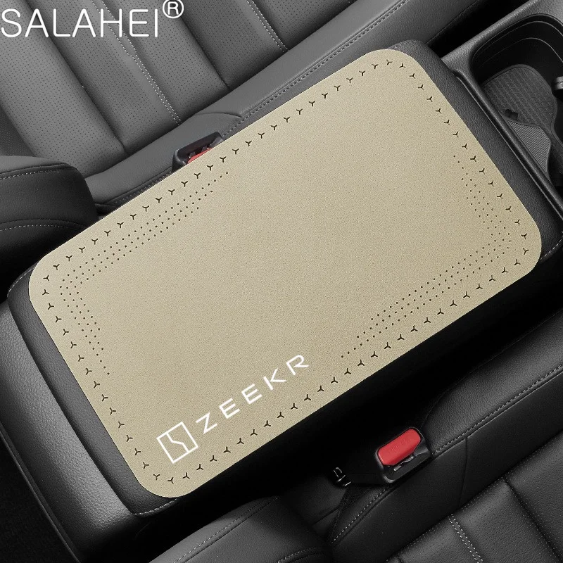 Car Accessories Suede Leather Armrest Mat Arm Rest Protection Cushion For Zeekr X 001 009 2022 2023 2024 EV 2021-2023 Krypton